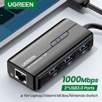 Ugregreen อะแดปเตอร์อีเทอร์เน็ต USB3.0 1000Mbps RJ45แล็ปท็อปฮับ USB สำหรับ USB Xiaomi กล่อง Mi S/3 Windows อีเทอร์เน็ตฮับ USB การ์ดเครือข่ายแลน USB