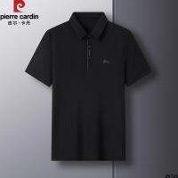 T เสื้อเชิ้ตผู้ชายรุ่นใหม่ที่เป็นมิตรกับผิว Pierre Cardin POLO2023 เสื้อฤดูร้อนแขนสั้นผ้าไอซ์ซิลซ์ระบายอากาศระดับไฮเอนด์