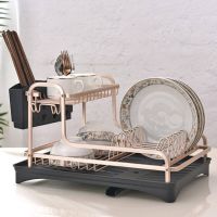 [⚡ส่งฟรี] Dish Racks ชั้นวางจาน ชั้นคว่ำจาน สีชมพูพิงค์โกล  K-20288