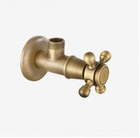 hot【DT】 Vidric Antique Wall Valves  Hot Cold 1/2  Stop Filling Carved