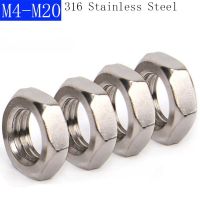 M4 M5 M6 M8 M10 M12 M14 M16 M18 M20 316 Stainless Steel Half Hex Nuts Hex Machine Nuts Thin nutsA4 - 70 Nails  Screws Fasteners