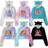 Kawaii Like Nastya 3D Print Hoodies for Girls Women Cartoon Sweatshirts Kids Bunny Ear Pullovers Adult Children Teens Crop Tops