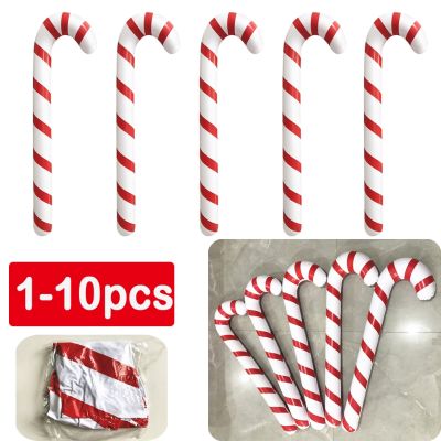 1-10pcs 90cm Christmas Inflatable Santa Canes Walking Stick Balloon Christmas Decoration for Home Xmas Tree Ornaments gifts