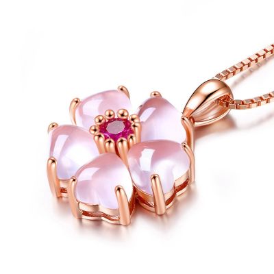 【cw】 Pendant Necklace Women 39;s Pink Gold Clavicle Chain Fashion Jewelry ！