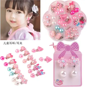 KABOER Children Shiny Clip-on Earrings and Adjustable for Kids Little Girl  Jewelry Rings in Box, Girl Pretend Play Earrings(H01) - Walmart.com