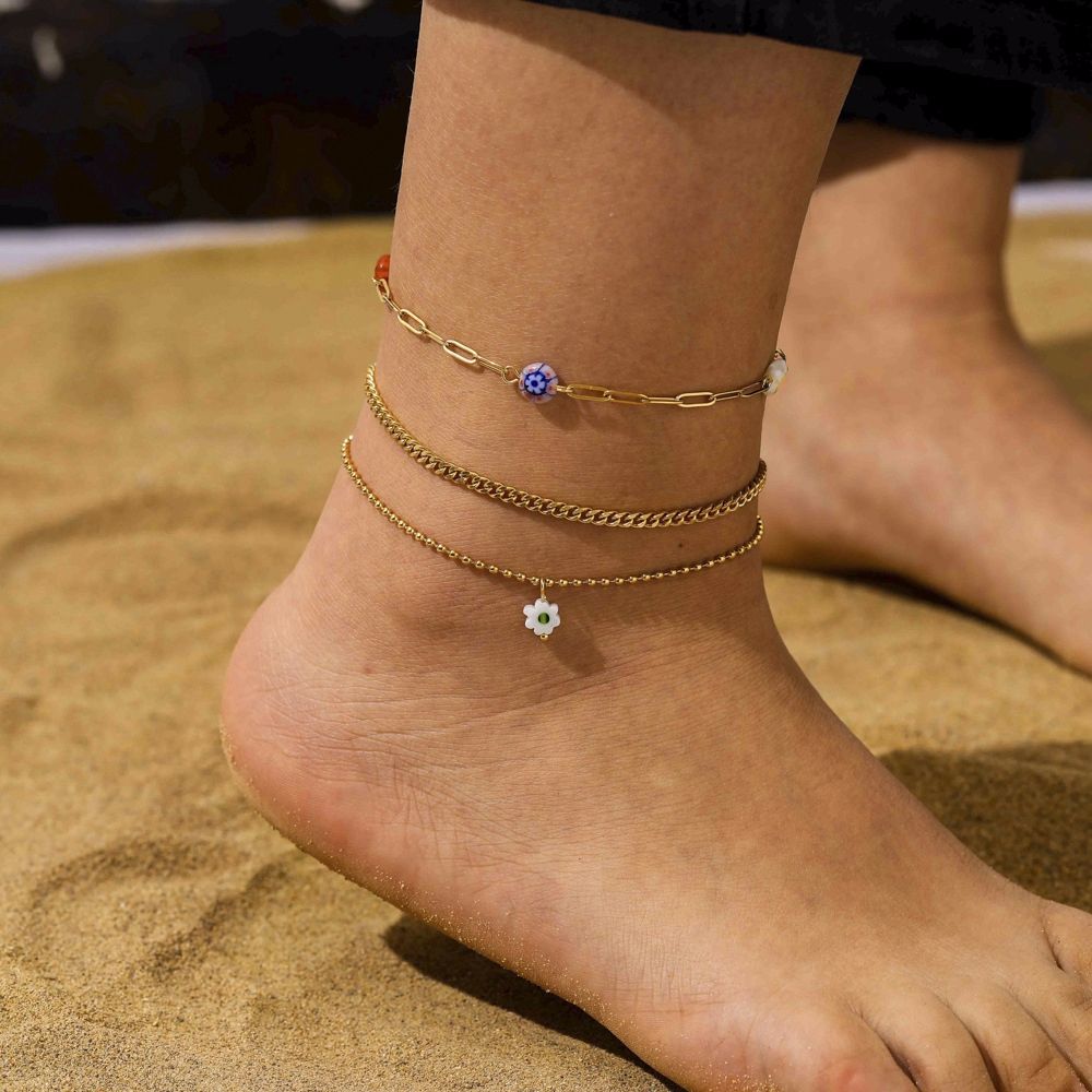 CoolJewelry Sterling Silver Star And Butterfly Anklet Bracelet