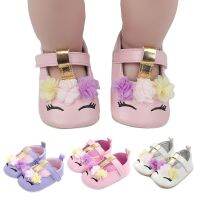 【hot】▫▦  Unicorn Toddler Shoes Infants Flowers Leather Soft Sole Shoe Baby 18M