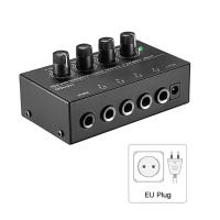 [COD]Kebidu HA400 Ultra-Compact 4 Channel Headphone Audio Stereo Amp Microamp Amplifier With EU Adapter For Music Mixer Recording