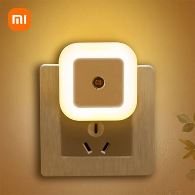 Xiaomi Mini LED Night Light EU/US/UK Plug In Wall Nights Lamp Square For Bedroom Hallway Stairs Corridor Decoration 110V 220V
