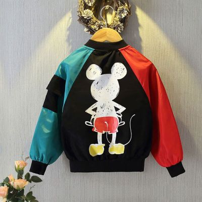 Boys Jacket Long Sleeve Fashion Kids Boy Jackets Mickey Printed Outerrwear Fall Clothes Baseball Jakcets for Toddler Kids