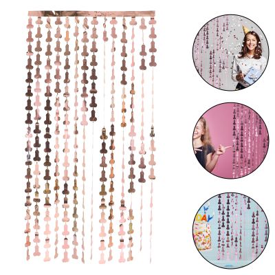 Bachelor Party 1Mx2M Rain Silk Curtain Forever Penis Party Background Wall Layout Wedding Decoration Hen Party Bride To Be Adhesives Tape
