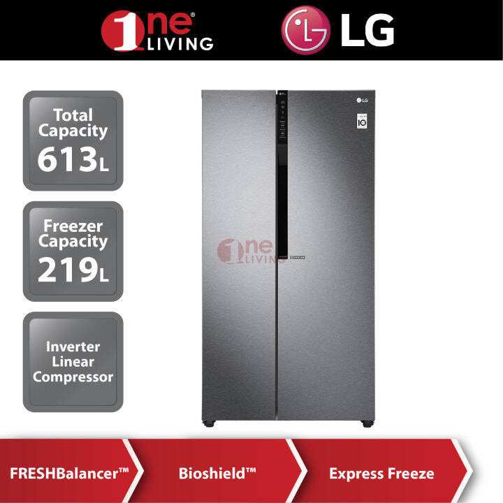 [Klang Valley ONLY] LG 613L Side by Side Refrigerator GCB247KQDV Lazada