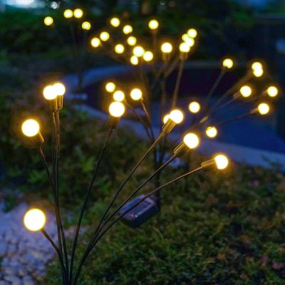 1/2/4Pcs 6/8/10LED Solar Garden Light LED Firework Firefly Landscape Lights Outdoor Waterproof Lawn Lights for Garden Path Decor Power Points  Switche