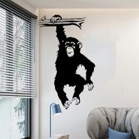 Large Funny Monkey Tree Wall Decal for Nursery Kids Room Cartoon Jungle Forest Animal Branch Vinyl Wall Sticker Bedroom Wall Stickers  Decals