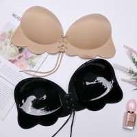 Women Sexy Lingerie Butterfly Mesh Silicone Bust Front Closure Lady Girls Bras Invisible Push Up Non-slip Bra