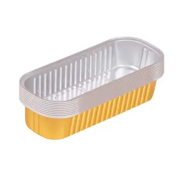 50/100Pcs 200ml Mini Loaf Pans Heat Resistant Aluminum Foil Baking Pans  Reusable Rectangle Foil Bread Container Cake Baking Pans