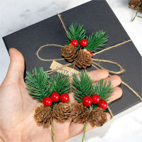 Christmas Party Supplies Red Berry Wreaths Pine Cone Ornaments Christmas Artificial Flowers Holly Party Decorations