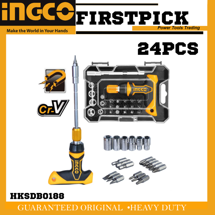 INGCO 24pcs Thandle Wrench Screwdriver Set Screw driver HKSDB0188 FIRSTPICK Lazada PH