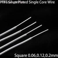 5M Square 0.06 0.12 0.2 mm Single Core PTFE Silver Plated Wire High Purity OFC Copper Cable HiFi Audio Speaker Headphone DIY