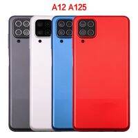 ใหม่สำหรับ Galaxy A12 A125 A125F/DS ฝาหลังแบตเตอรี่พลาสติก A12ปลอกหุ้มช่องหลังเคสปุ่มด้านข้างเปลี่ยนกล้อง