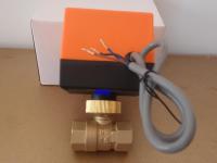 AC220V DN15(G1/2 ) to DN25(G1 ) 2 way 3 wire motorized brass ball valve with electric actuator controller