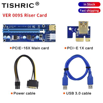 TISHRIC Ver 009S Riser Card Express 1X 4x 8x 16x Extender Usb3.0 Cable 3 In 1 PCIE Graphics Extension Cable For GPU Miner Mining