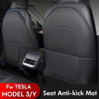 For Tesla Model 3 / Y Seat Back Protective Mat Leather Car Anti Kick Pad Protector Child Anti Dirty Car Interior Accessories