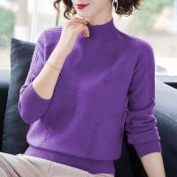 New  Long Sleeve Thicken Soft Pullovers Elastic Slim Ladies Half Turtleneck Sweaters Women Solid Color Ribbed Winter Jumpers