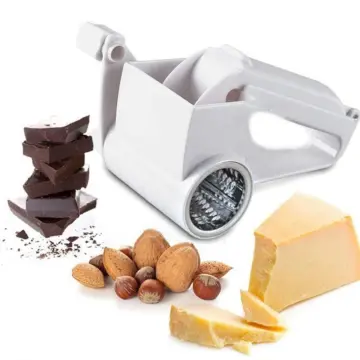 Handheld Rotary Cheese Grater Shredder with Stainless Steel Drum for Grating  Hard Cheese Chocolate and Nuts