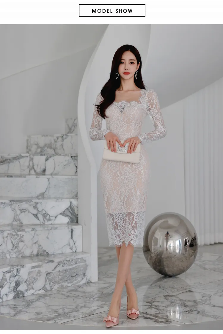 bodycon midi dress lace