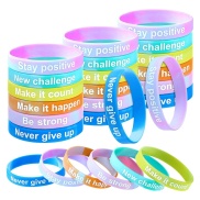 48 Pieces Inspirational Bracelets Colorful Motivational for Kids Student