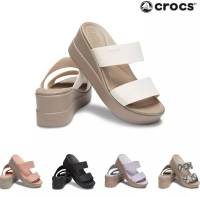 รองเท้าแตะผู้หญิง Crocs Brooklyn Mid Wedge รองเท้าผู้หญิง รองเท้ารัดส้น รองเท้าแตะลำลอง รองเท้าครอส์  รองเท้า crocs ผู้หญิง รองเท้าเผื่อสุขภาพ รองเ