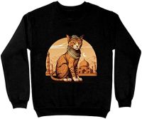 Indian Cat Sweatshirt - India Crewneck Sweatshirt - Cat Print Sweatshirt