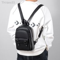 กระเป๋าสะพายไหล่ Pu ใบเล็ก Men Messenger Backpack กระเป๋าผู้ชายอเนกประสงค์ กระเป๋าอินเทรนด์ผู้ชาย กระเป๋าคาดหน้าอกใบเล็ก PU