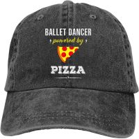 Ballet Dancer Powered by Pizza Funny Gift Washed Baseball Caps Retro Adjustable Denim Cap for Men&amp;Women