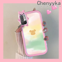 เคส Chenyyka สำหรับ Xiaomi POCO M3 Pro 4G POCO M3 Pro 5G Redmi Note 10 5G Note 10T 5G Note 11 SE 5G เคสลายการ์ตูนหมีสีสันสดใสแฟชั่นใหม่เคสโทรศัพท์โปร่งใสกันกระแทกเล็กๆเคสซิลิโคนเนื้อนิ่มลายป้องกันเลนส์กล้องมอนสเตอร์