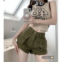 American Retro Green Tooling Jeans Short Shorts Of Ladies Summer New Spice Show Thin A Word Hot Pants Pants