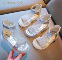 Girl Sandals Fashion Summer New Rhinestone Princess Kids Shoes Roman Shoes Children Wedding Party Shoes Casual Sneakers