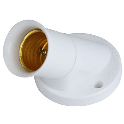 【YF】◄  4A 250V E27 Oblique Lamp Holder Screw Mouth In-line Energy-saving Led Socket Fixed Wall Base