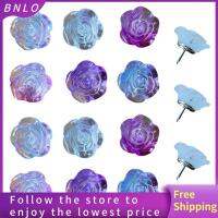 BNLO ก้านจับดอกหมุดกดพลาสติก21ซม. สีม่วงผนังกุหลาบสวยงาม