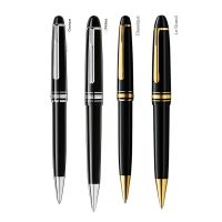 Monte Meisterstuck Collection Black Resin Ballpoint Blance MB Rollerball Pens Platinum Coated Inlay Series Number 163 give case Pens