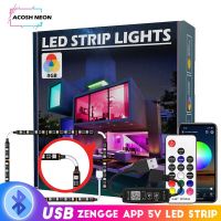 43-55 inch Bluetooth TV LED Strip Backlight RGB Color Changing 5050 LED Tape Lights 5V USB Power LED Strip For TV PC Mirror LED Strip Lighting