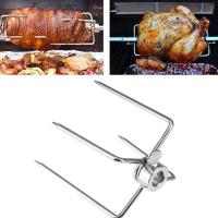 Stainless Steel BBQ Rotisserie Forks, BBQ Forks, Grilled Meat Fork Charcoal BBQ Chicken, P7M4