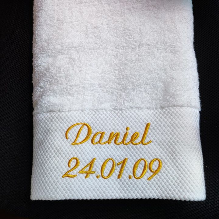 ahsnme-ร้านเสริมสวยซาวน่าคลับสปาผ้าเช็ดตัวผ้าฝ้ายสีขาวขนาด80x160ซม-โลโก้ที่กำหนดเองฟรีชื่อของโรงแรม
