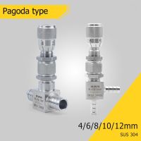 4/6/8/10/12/14mm Hose Barb Pagoda Stainless Steel 304 Needle Valve Micro Flow Regulating Metering Valve Controller Water Gas Plumbing Valves