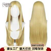 ? วิกผม cos Summer is a boat again long straight hair cosplay wig tide pale gold