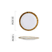 8inch 10inch Gold Ceramic plate dish White Black Tableware set Porcelain jewelry luxury Service plate Tray sets Kitchen Toos