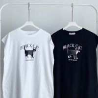 เสื้อแขนกุด ลาย BLACK CAT