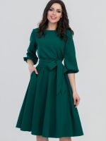 【HOT】♙ 2023 Womens Round Neck Sleeve Up Color New Dresses for