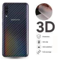 สติ๊กเกอร์ไฟเบอร์คาร์บอนใสโค้ง3D ฟิล์มสำหรับ Samsung Galaxy A71 A51 A72 A52 A32ฟิล์มกันรอยป้องกันเต็มพื้นที่ของหน้าจอหลัง5G